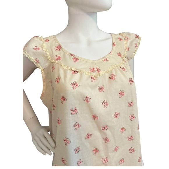 Vintage‎ Cottagecore Floral Dress Sleeveless Lace Trimmed Nightgown Sun Dress - Picture 2 of 9